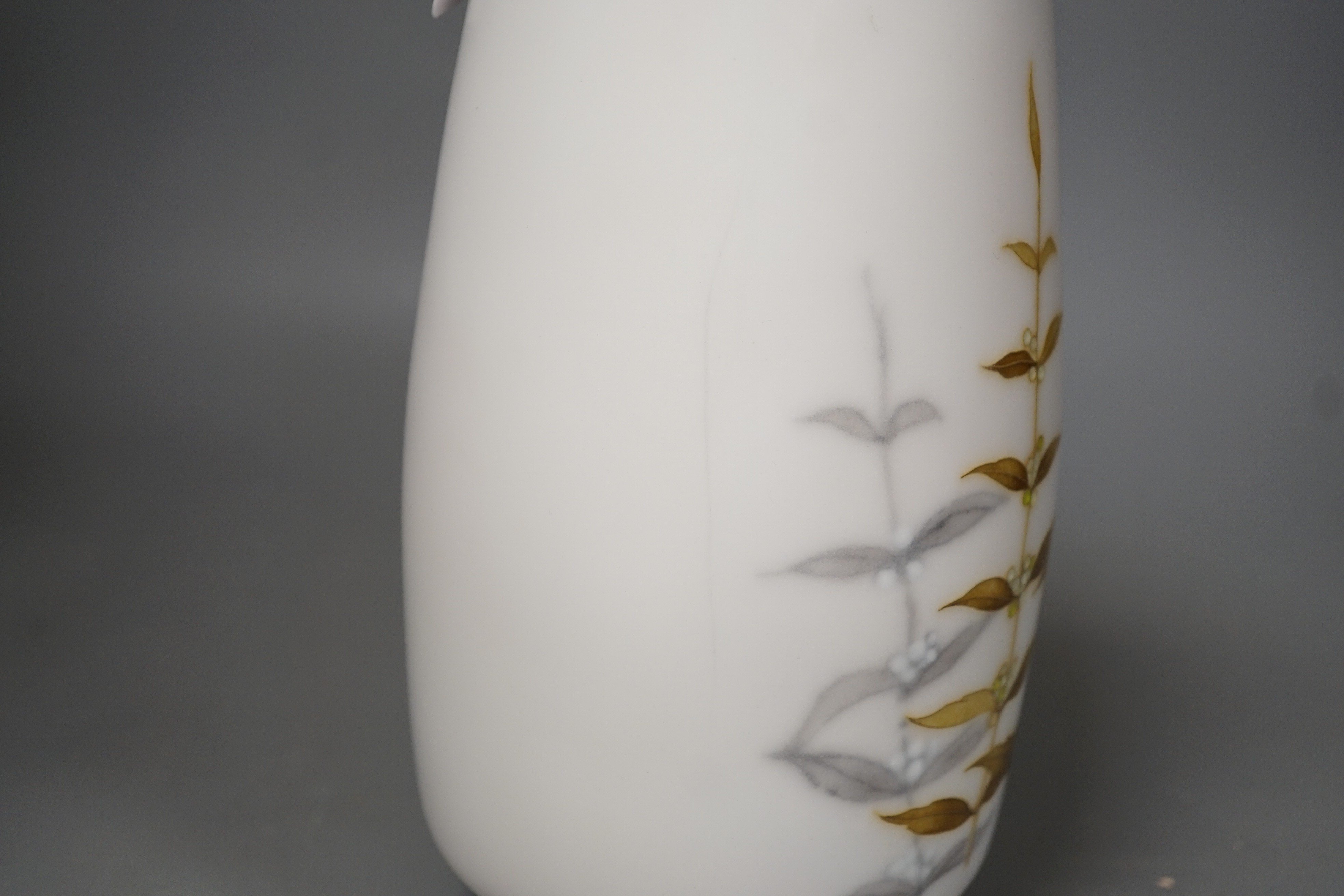 A Japanese wireless cloisonne enamel vase by Tamura, Showa period, wire mark to base, stamped marked on foot, 28cm